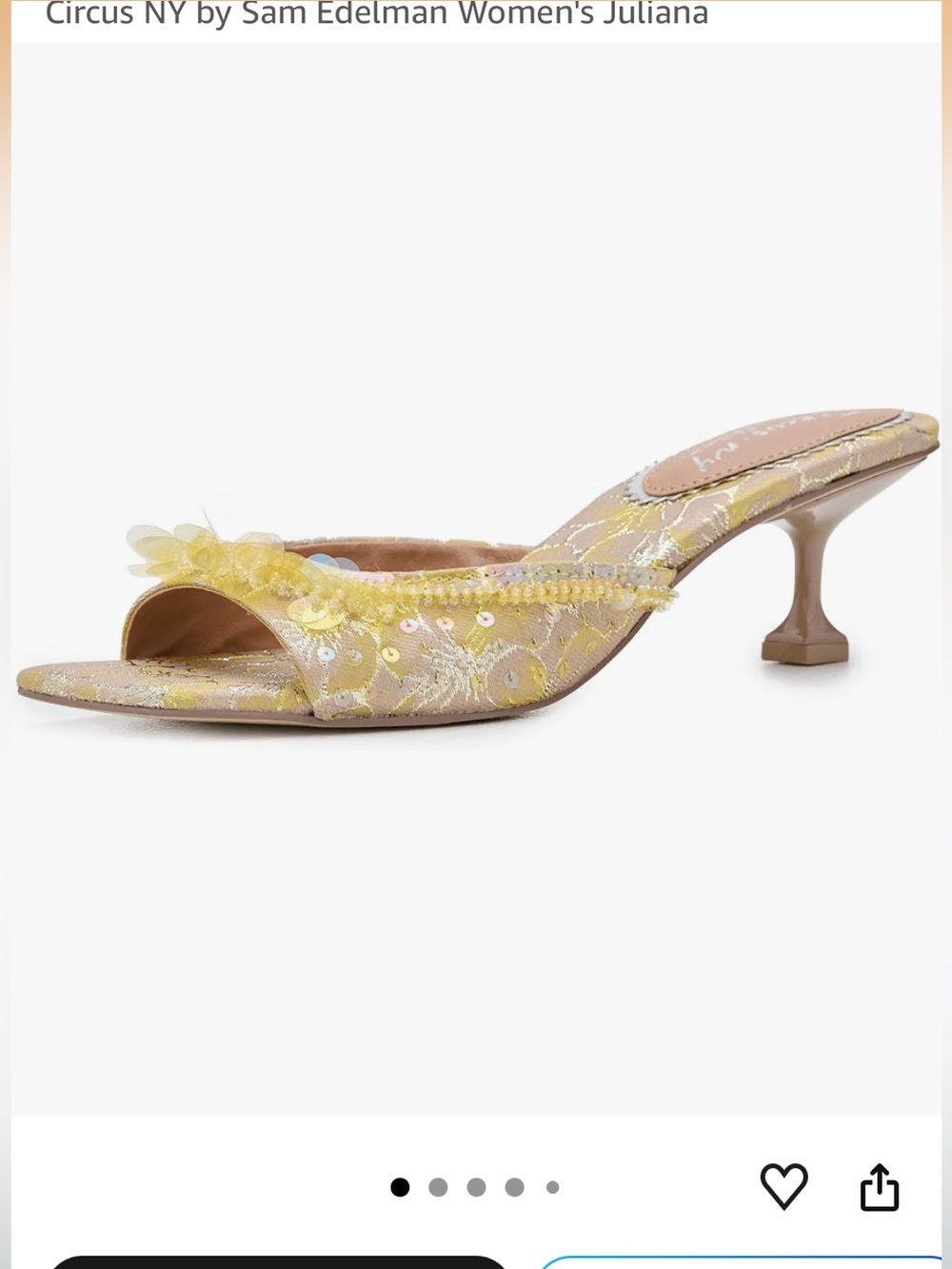 Circus by Sam Edelman Yellow Floral Sequin Slide Heels Juliana
